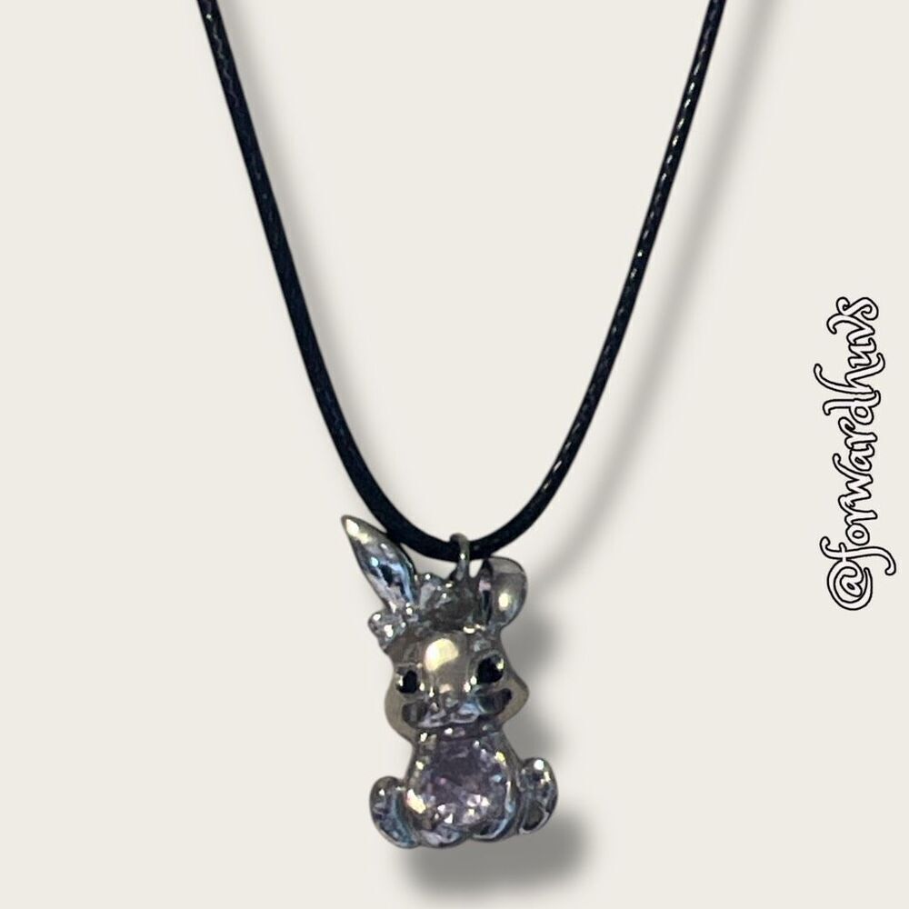 Bundle Sale 3 for $15 | Silver Tone Rabbit Pendant Rhinestone Belly